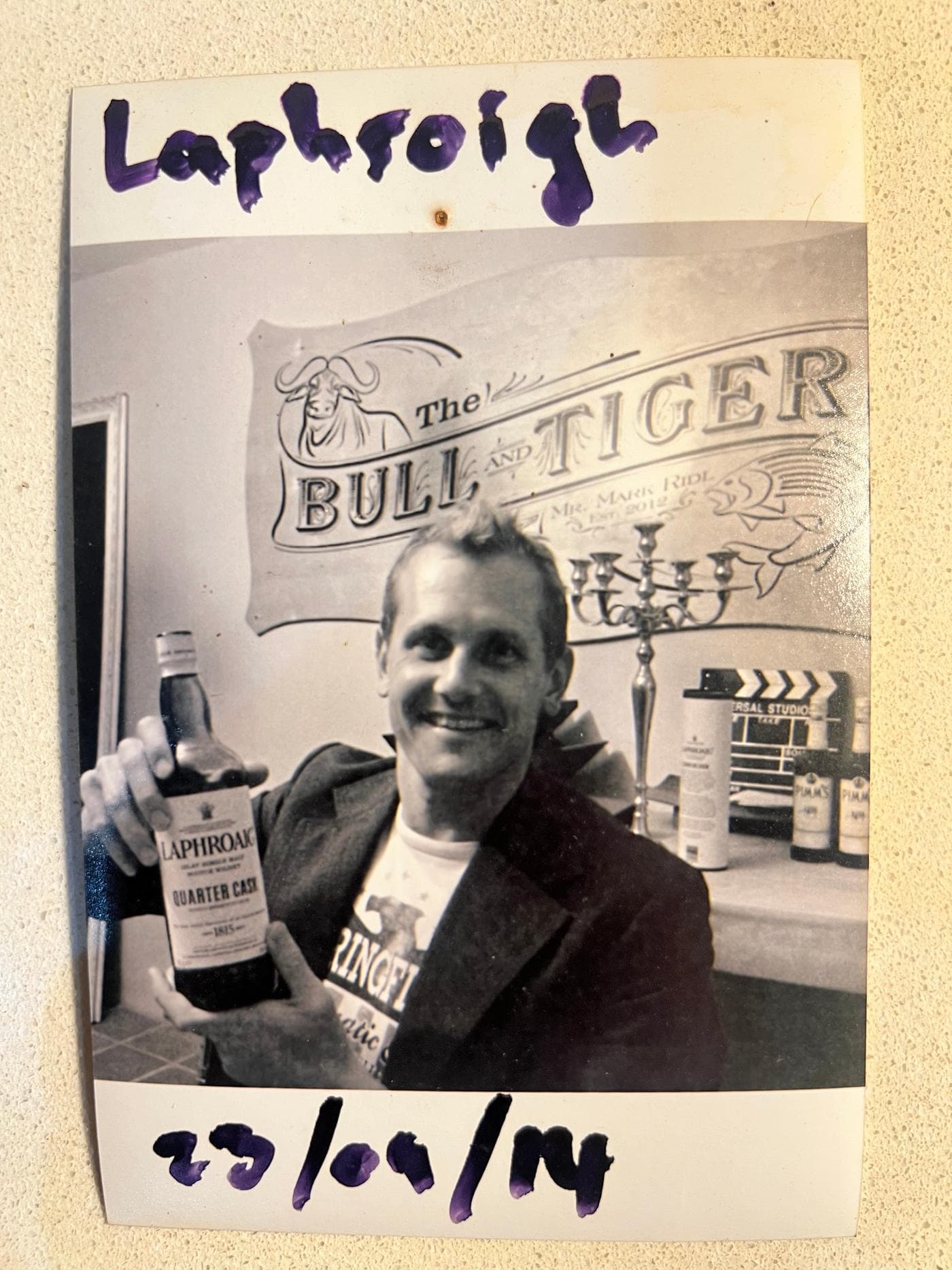 Archive photo: Laphroaig Quarter Cask tasting at The Bull & Tiger — the original venue